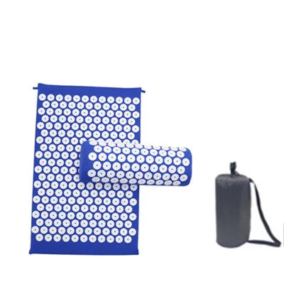tapis acupression ensemble bleu